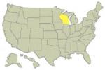 La mappa degli Usa evidenzia lo stato del Wisconsin La mappa degli Usa evidenzia lo stato del Wisconsin