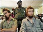 Tjostolv Moland (s) e Joshua French nel tribunale di Kisangani Tjostolv Moland (s) e Joshua French nel tribunale di Kisangani